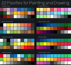 极品Procreate色板－22套绘画专用色彩：22 Palettes for Painting and Drawing